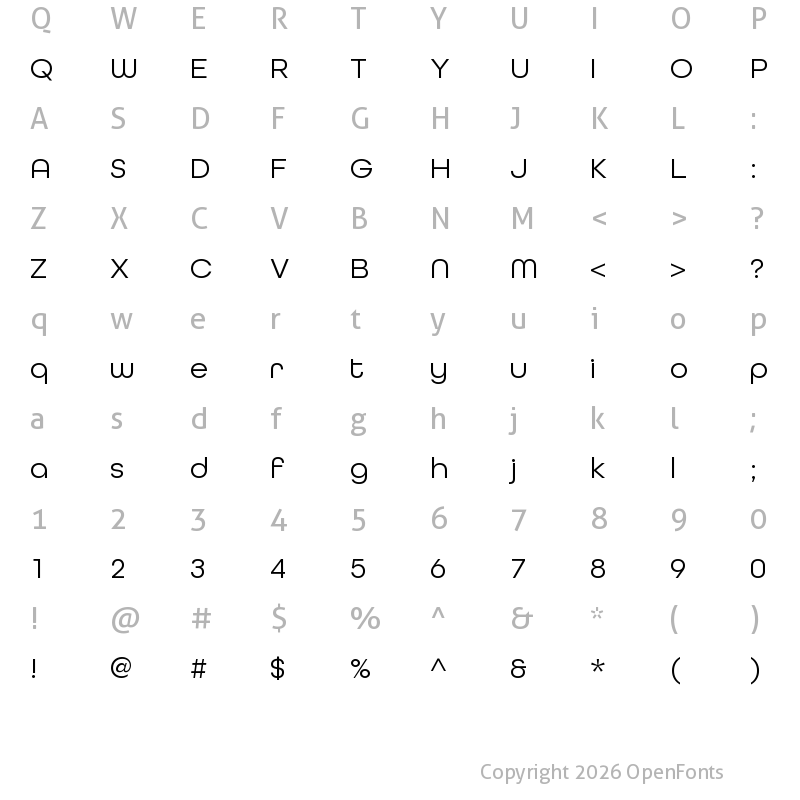 Character Map of AllRoundGothicW01-Book Regular