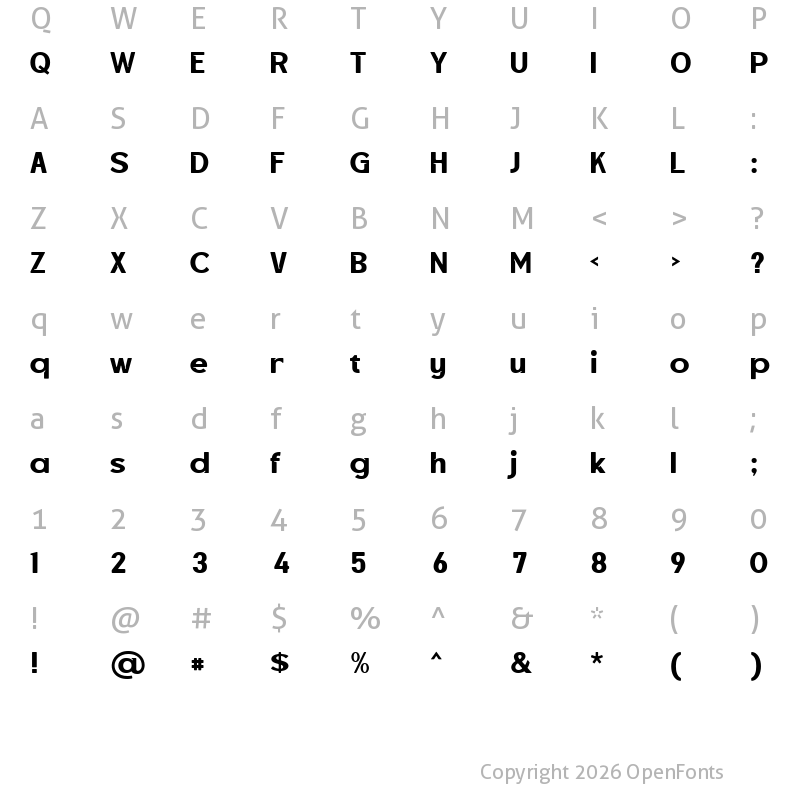 Character Map of allrox Regular