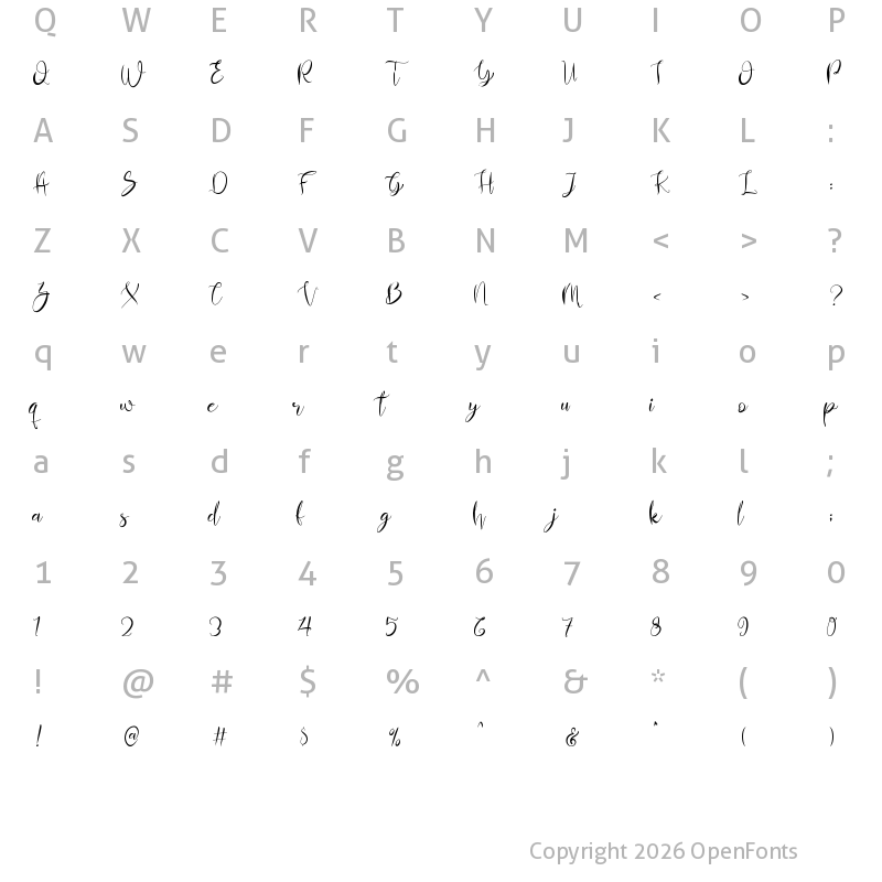 Character Map of Almahira Regular