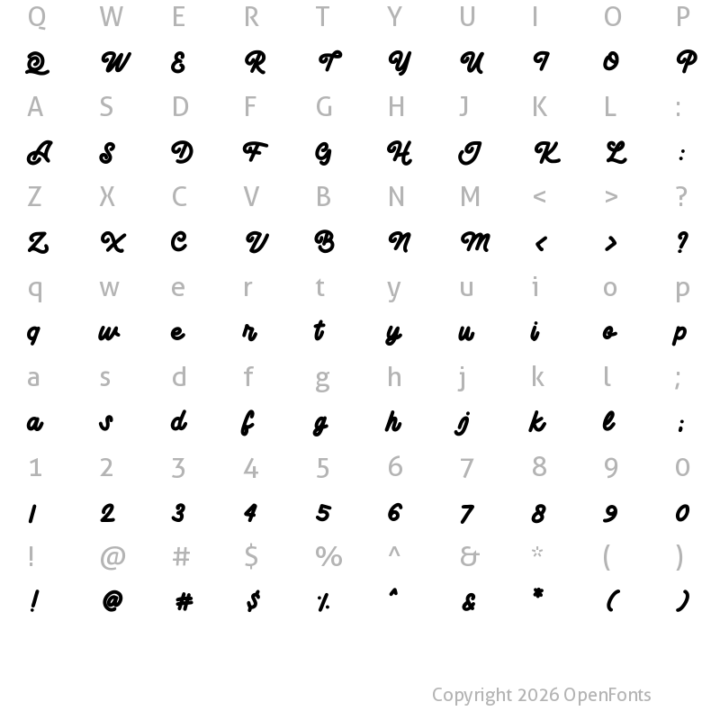 Character Map of Almanak Regular