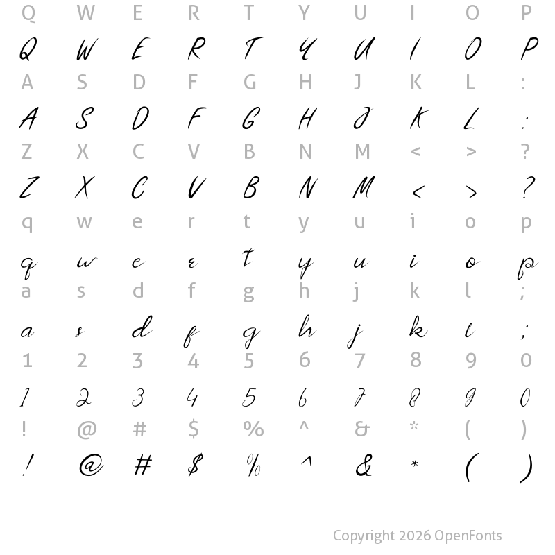 Character Map of Almeera Regular