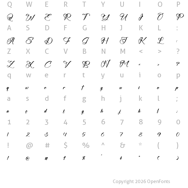 Character Map of Alodinya Silvestte Regular