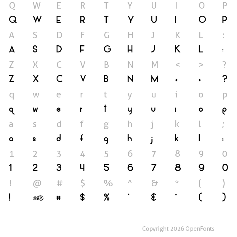 Character Map of Alpaca Scarlett Demo Regular