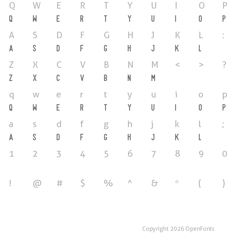 Character Map of Alpha Outline