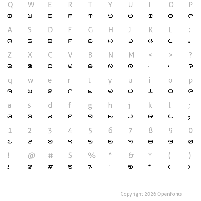 Character Map of Alpha Sentry Regular
