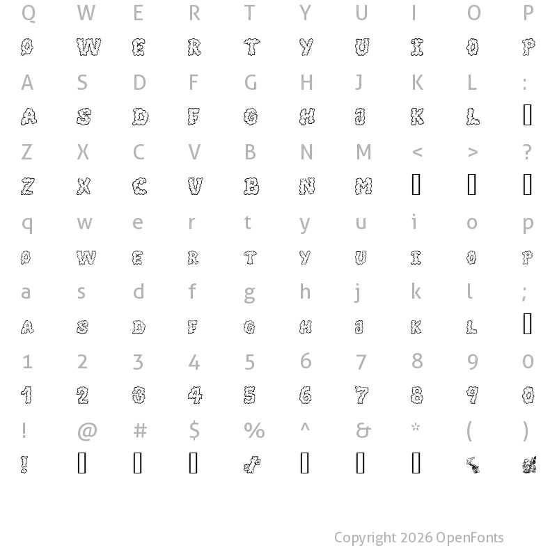 Character Map of AlphaSmoke Regular