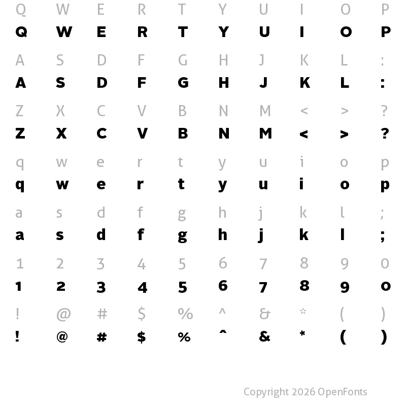 Character Map of Alright Sans Black