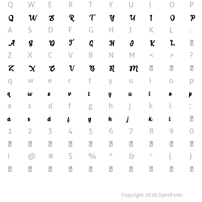 Character Map of Alrighton DEMO Regular