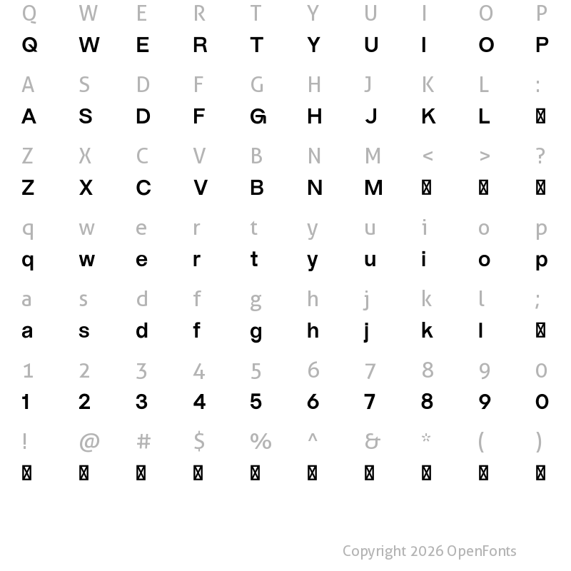 Character Map of ALT Riviera Medium