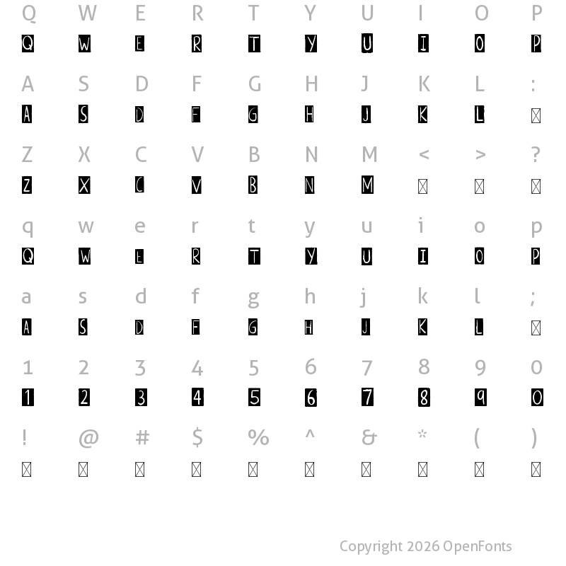 Character Map of ALTERNATIVE ROCK Border