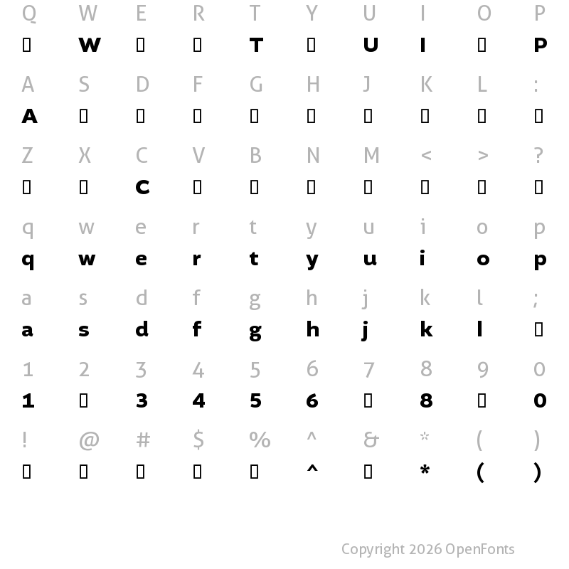 Character Map of Altivo-Bold ?