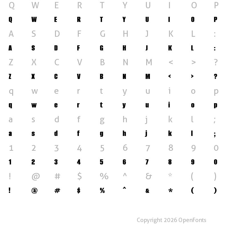 Character Map of Alumni Sans Black