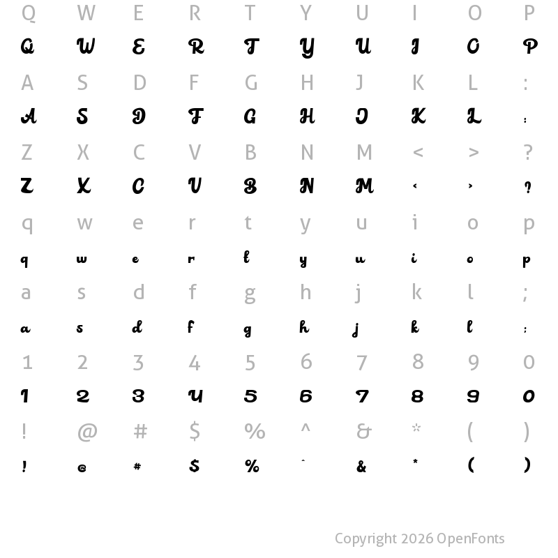 Character Map of Alvardo Regular