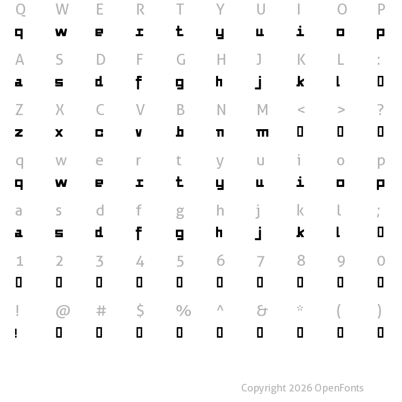 Character Map of Alvedon Regular