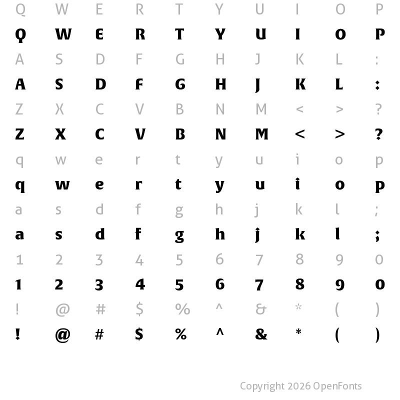 Character Map of Alverata Irregular Black