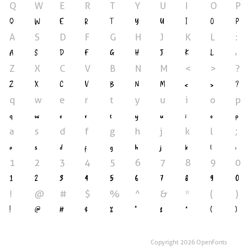 Character Map of Always Lovely Regular