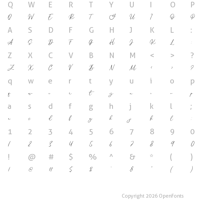 Character Map of Alyson Signature Regular