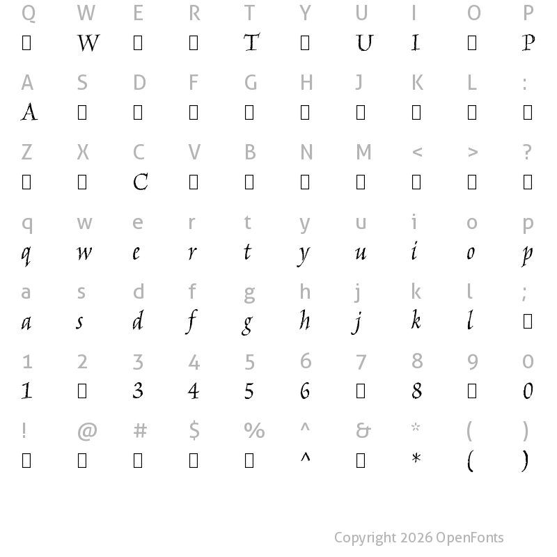 Character Map of Amarone-Regular ?