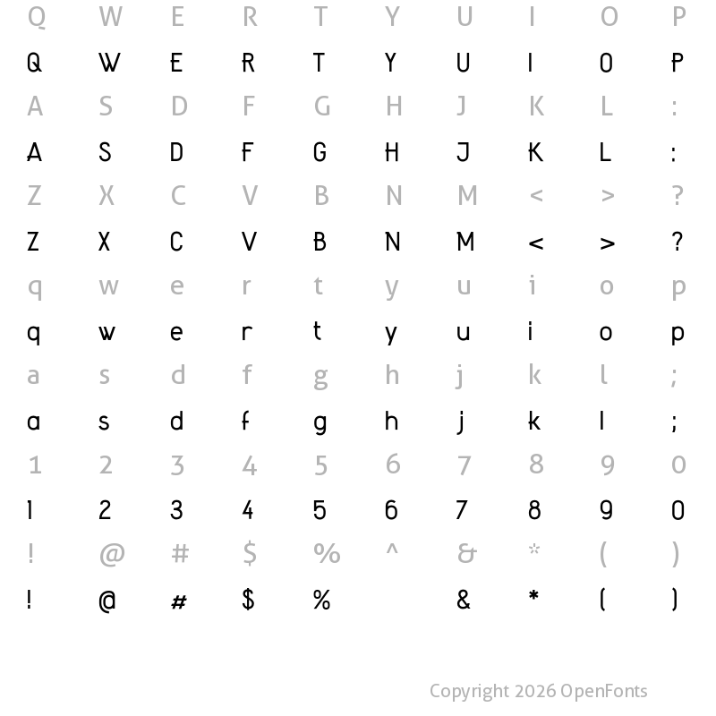Character Map of Amateur Regular