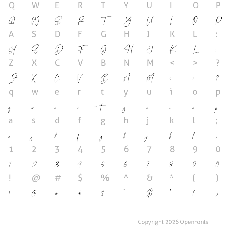 Character Map of Amatha Story Regular