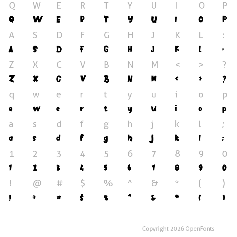 Character Map of Amazing Kids Regular