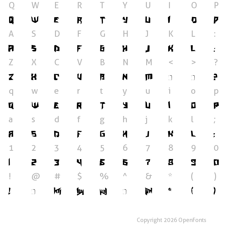 Character Map of AmazObitaemOstrovCrazy! Regular