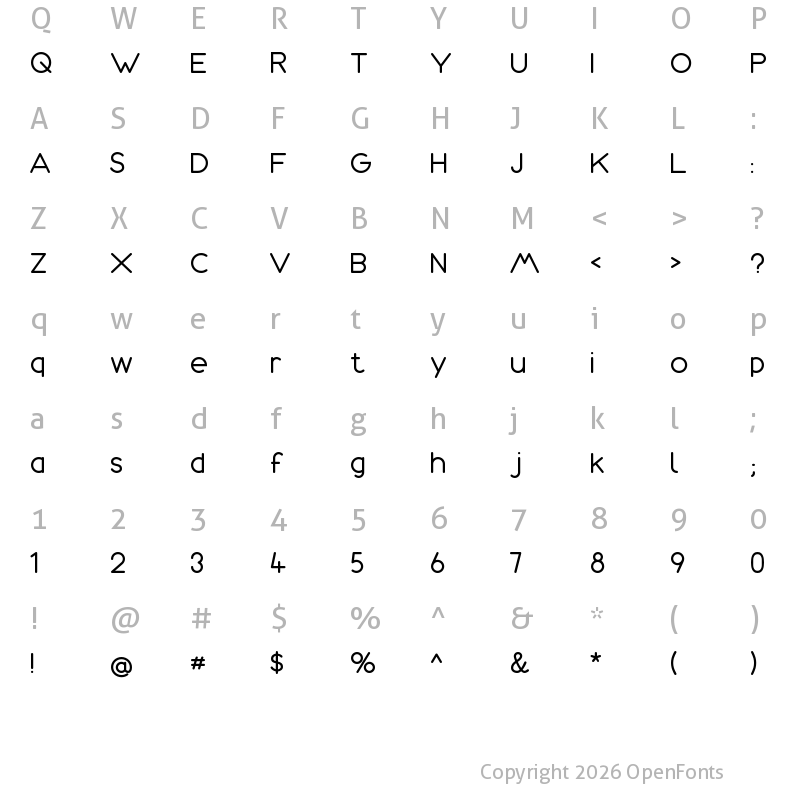 Character Map of Amazonas Regular