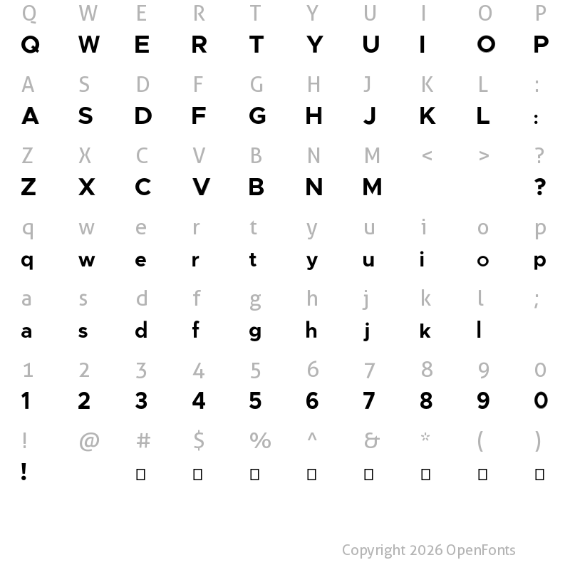 Character Map of AmbienteSostenible Regular