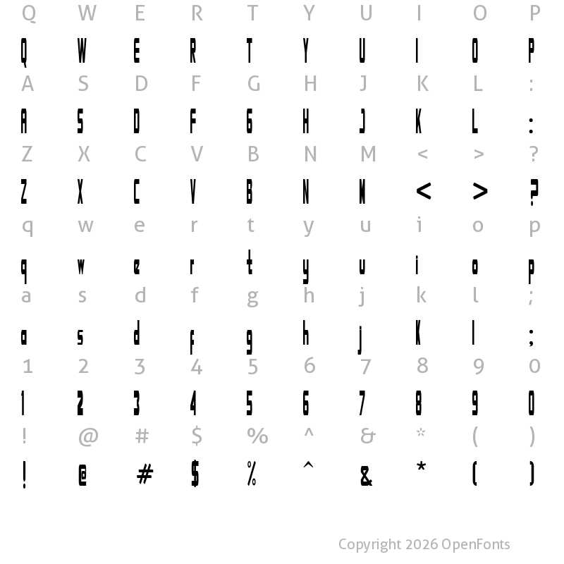 Character Map of Ambigo Regular