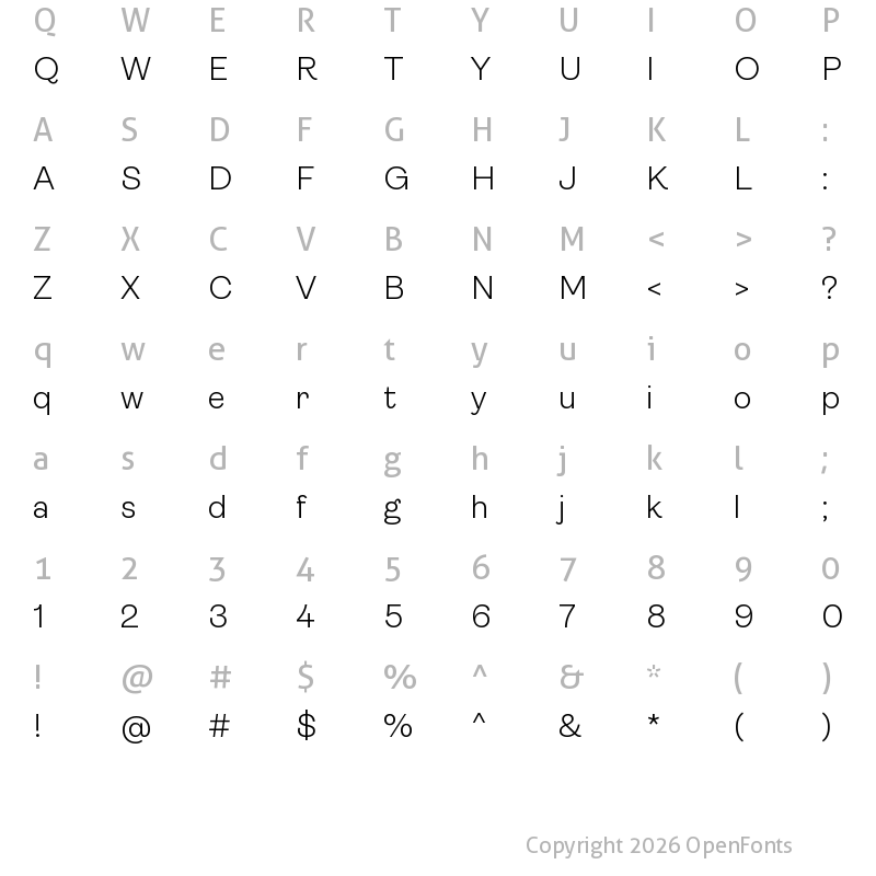 Character Map of Ambit Light