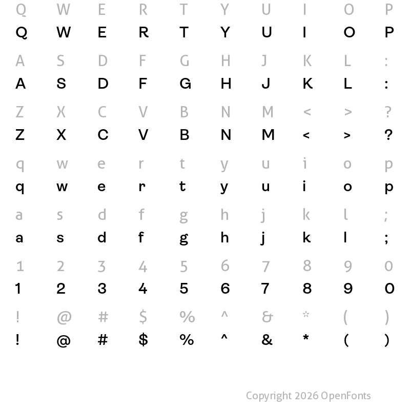Character Map of Ambit SemiBold