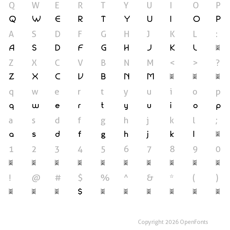 Character Map of Amblas Regular