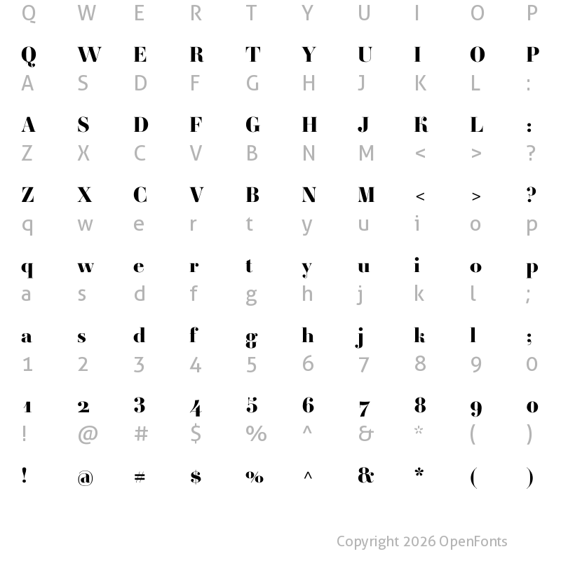 Character Map of Ambroise Std ExtraBold