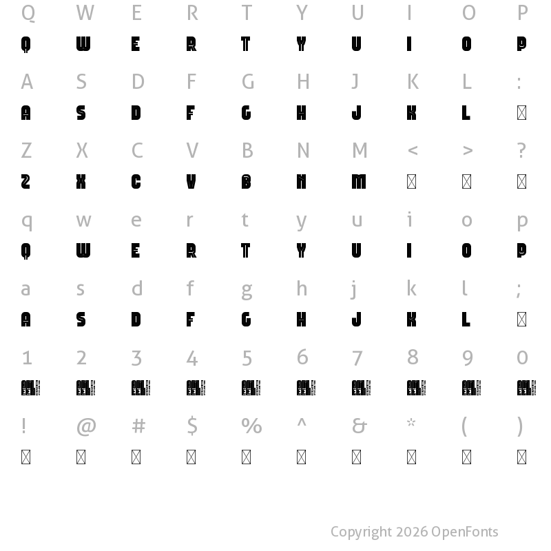 Character Map of Ameen Inline