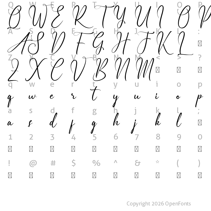 Character Map of Ameliora Demo Regular