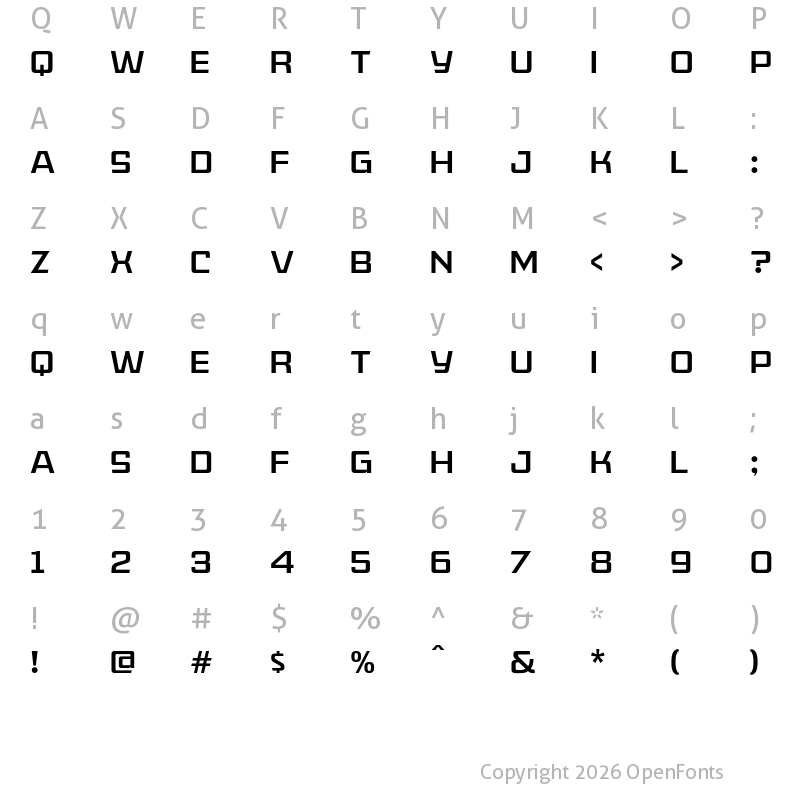 Character Map of American Captain Patrius 02 FRE Regular