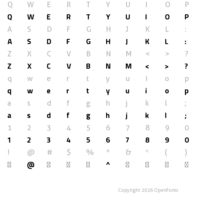 Character Map of American Fox Regular