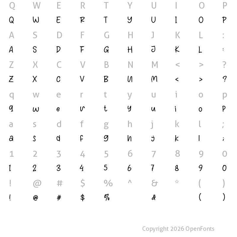 Character Map of American Playful Regular