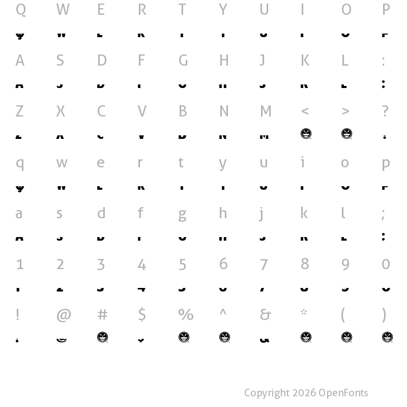 Character Map of American Purpose STRIPE 1 Bold Italic