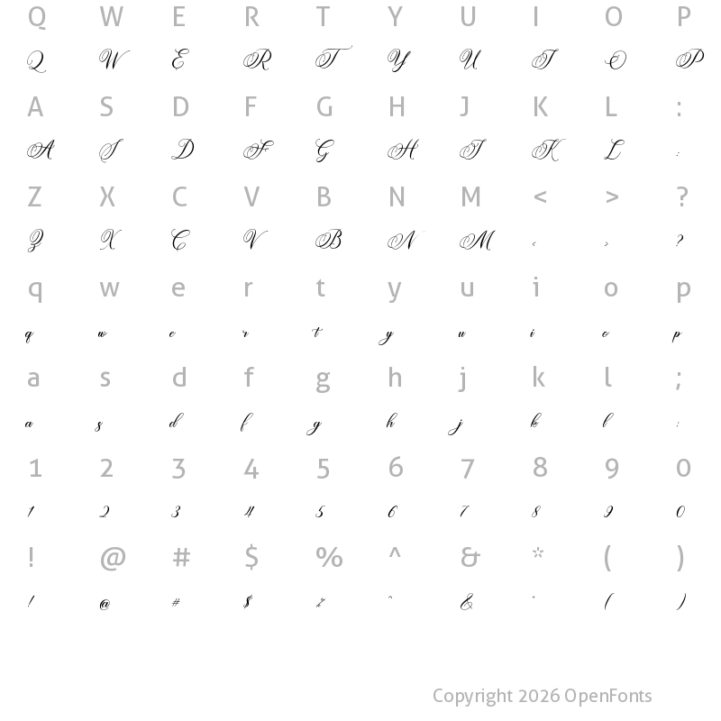 Character Map of Amertha Regular