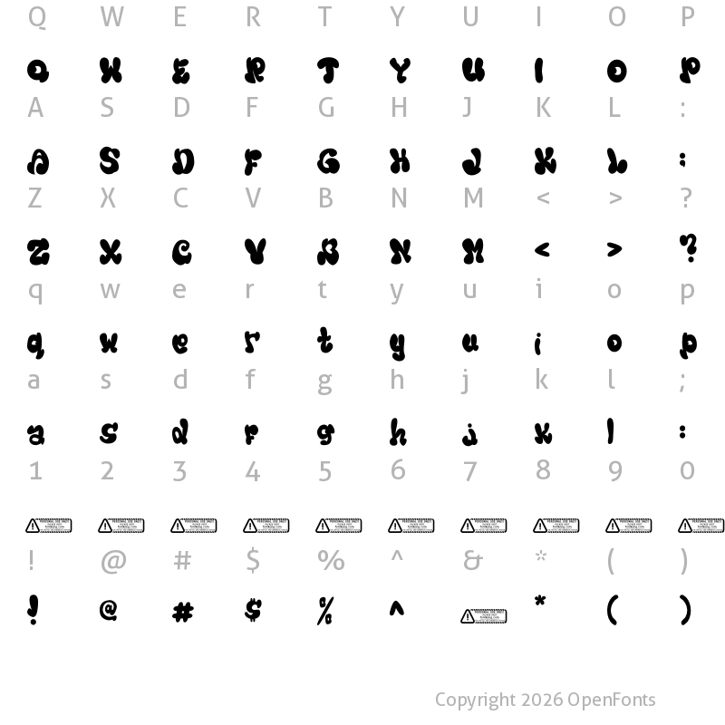 Character Map of Amigos Regular