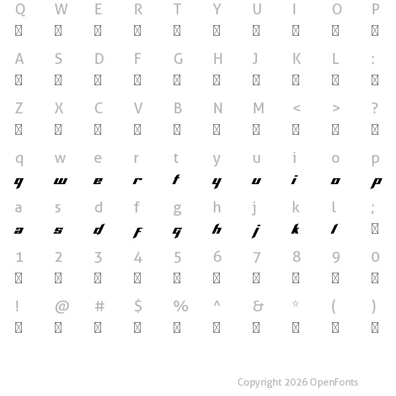 Character Map of Ammonite Regular