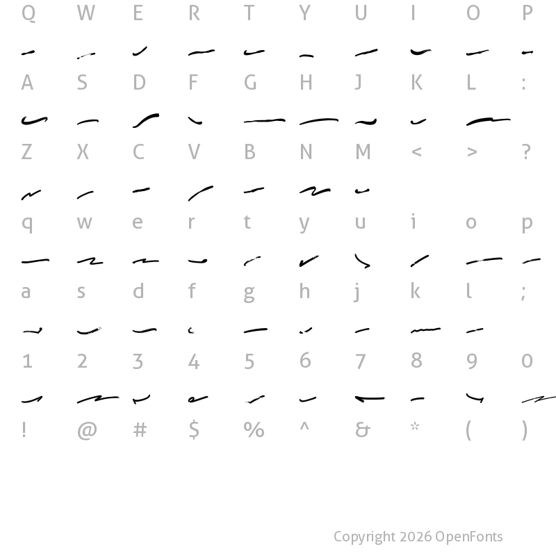 Character Map of Amnesty Swash