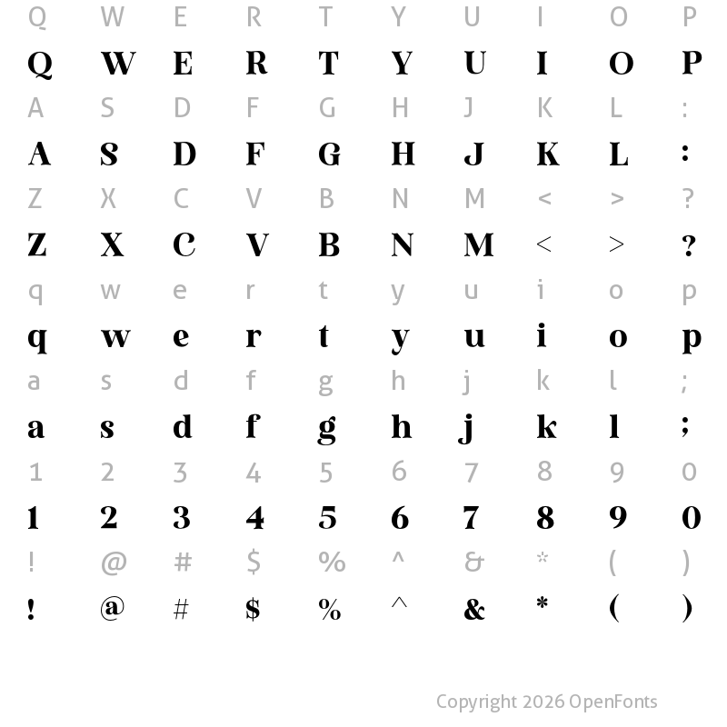 Character Map of Amoitar Regular