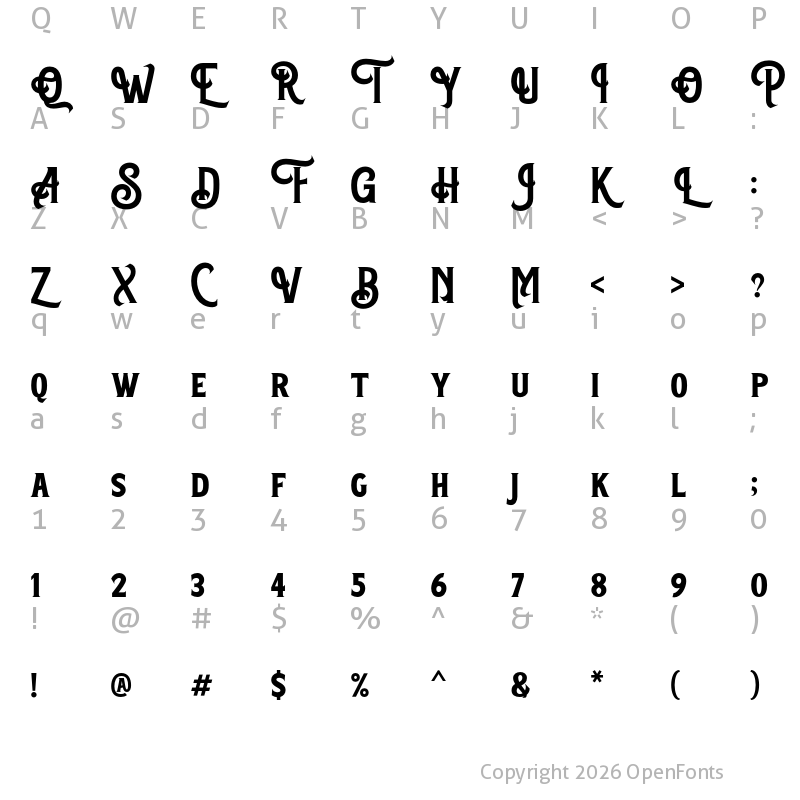 Character Map of Amontesa Regular