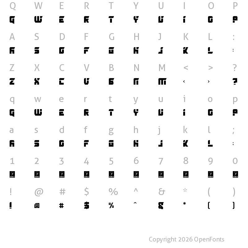 Character Map of Amonus Regular