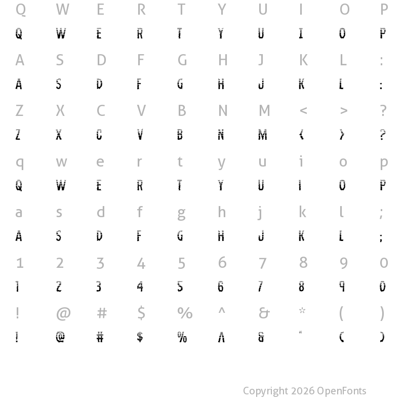 Character Map of Ampire Halftone Regular