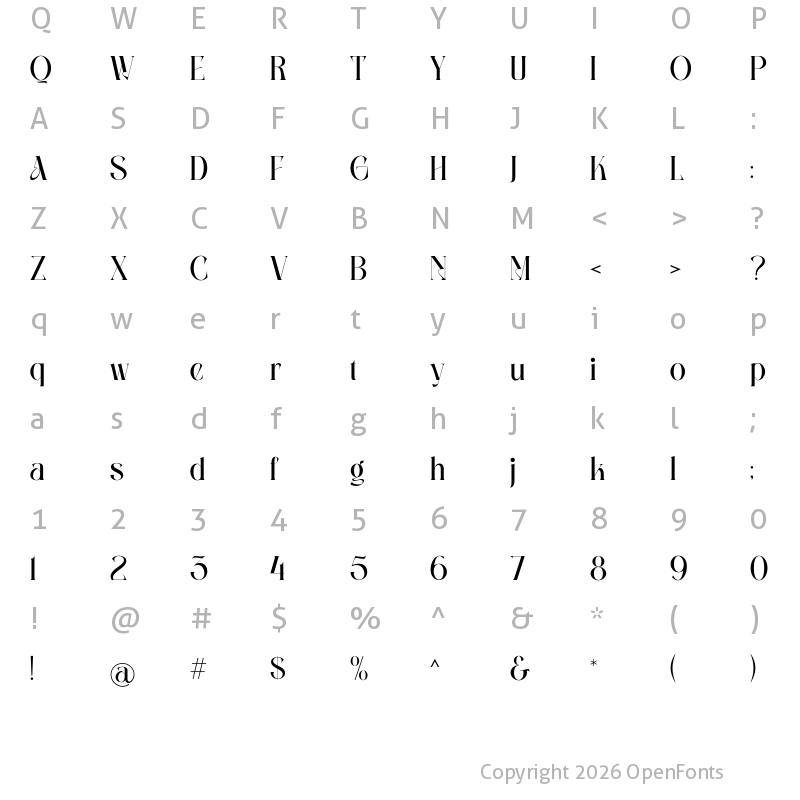 Character Map of Amug Regular