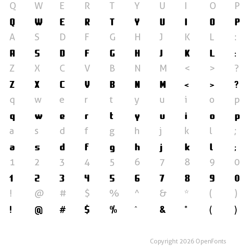 Character Map of Amusette Normal