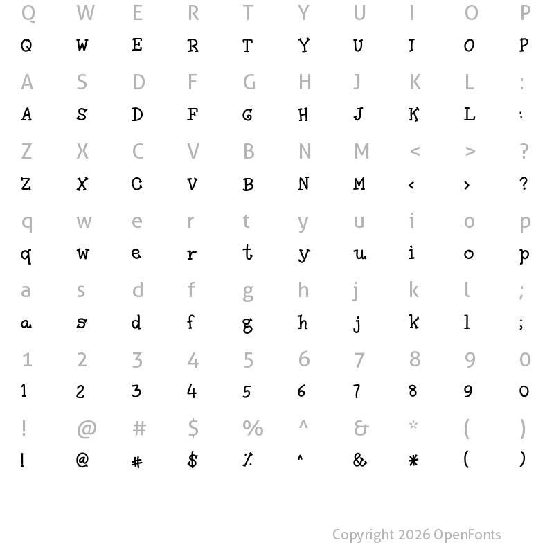 Character Map of Amutham Medium